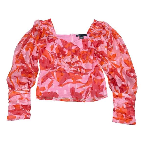 NWT FRENCH CONNECTION Ally Dinah Sweetheart Neck Top Sz 6 Rosebloom - Picture 3 of 9